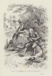 Rousseau ja Madame Depinay Ermitage de Montmorencyssa tekijältä French School
