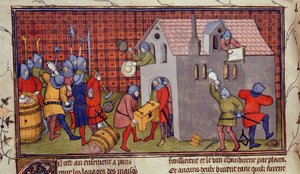 Royal MS 20 CVII f.41v, Talon ryöstö (vellum) tekijältä French School
