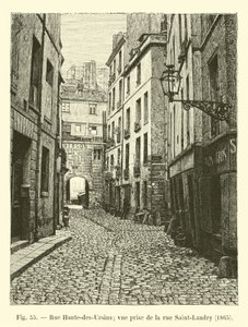 Rue Haute-des-Ursins; näkymä rue Saint-Landrylta, 1865 tekijältä French School