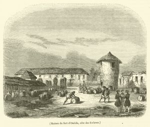 Oueidan linnoituksen rauniot, cote des Esclaves (kaiverrus) (kaiverrus) tekijältä French School
