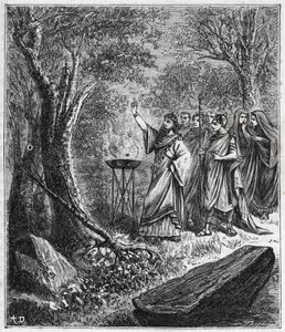 STRUFERTARI (juhla muinaisessa Roomassa räjäytyneiden puiden puhdistamiseksi) - Kaiverrus "" Tieteet tuotu kaikkien ulottuville - suosittu fysiikka ja kemia" Alexis Clerc - 1800-luvun loppu. Yksityinen kokoelma. tekijältä French School