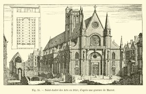 Saint-Andre des Arts vuonna 1650; Marrotin kaiverruksen jälkeen tekijältä French School