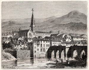 Saint-Antonin-Noble-Val (Saint Antonin Noble Val) - Languedoc-Roussillon-Midi-Pyrenee - kaiverrus "France illustree: maantiede, historia, tilastohallinto" V.A. Maltaanruskea. 1884 tekijältä French School