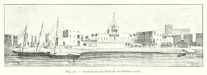 Senegalin Saint-Louis viime vuosisadalla (kaiverrus) tekijältä French School