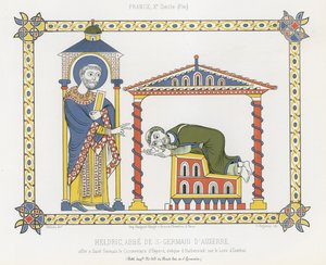 Saint Germain ja Heldric Saint-Germain dAuxerren luostarissa tekijältä French School