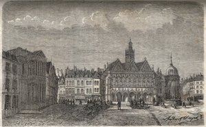 Saint Quentin (Saint-Quentin) Aisnen departementti - Victor Duruyn (1811-1894) kaiverrus kirjaan "Histoire de France" - 1882 tekijältä French School