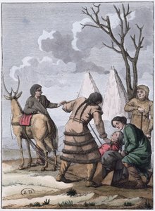 Samojedi-avioliitto, 1811 (värikaiverrus) tekijältä French School