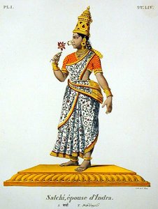 Indran Satchi vaimo, kaiverrus C. de Motte (1785-1836) (väri litho) tekijältä French School