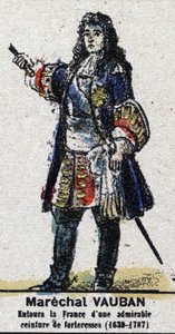 Sébastien Le Prestre de Vauban (1633-1707), Ranskan marechal. "" Galeriede Ranskan kuninkaat ja kuningattaret ja maineikkaat hahmot 1643 - 1895" Kuva epinalista. tekijältä French School