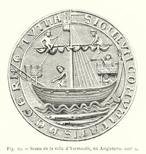 Yarmouthin kaupungin sinetti, Englanti, 1200-luku (kaiverrus) tekijältä French School