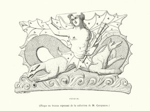 Scylla, antiikin kreikkalainen pronssilaatta (kaiverrus) tekijältä French School