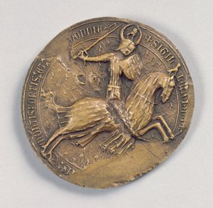 Jean IV Valliantin (1341-99) Bretagnen herttua sinetti (vaha) tekijältä French School