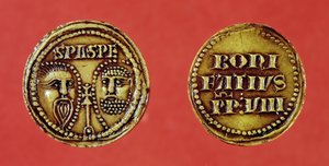 Sinetti Pyhän Paavalin ja Pietarin päillä, paavi Bonifatius VIII:n bullasta, recto ja verso, 1295 (vaha) tekijältä French School