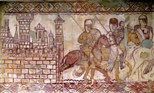 Toinen ristiretki (1147-1149): ristiretkien alku. Fresko Cressacin kappelista tekijältä French School