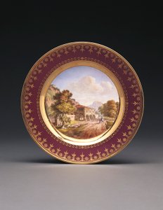 Sevres violetti tausta topografinen levy tekijältä French School