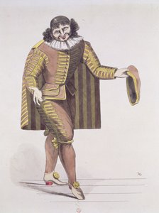 Molieren Sganarelle in LEcole des Maris, ensi-ilta 24. kesäkuuta 1661 Palais-Royal Theatressa, Pariisissa (kynä, muste ja wc paperilla) tekijältä French School