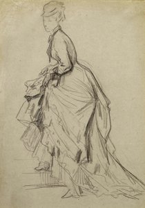 Näytetään nilkka, n. 1880 (liitu paperille) tekijältä French School