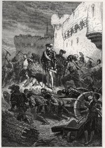 Siege de Metz (1552) - Francois de Guise ja teokset Metzin valleilla - kaiverrus kirjasta "" Ranskan historia kerrottiin lapsenlapsilleni"" - kirjoittanut Francois Guizot - 1872-1876 tekijältä French School