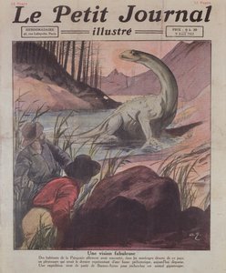 Plesiosauruksen havainto Patagoniassa, Le Petit Journalin kansikuva, 9. huhtikuuta 1922 tekijältä French School