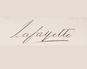 Marie-Joseph-Paul-Yves-Roch-Gilbert du Motier, Marquis de Lafayette allekirjoitus tekijältä French School