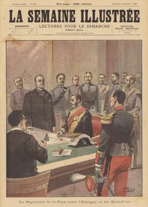 Espanjan ja Amerikan sodan vihollisuuksien lopettamisen rauhanpöytäkirjan allekirjoittaminen, Washington DC, 12. elokuuta 1898 tekijältä French School
