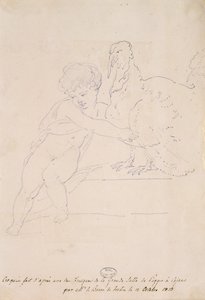 Luonnos Poggio a Caianon suuresta salista 12. lokakuuta 1813 tekijältä French School