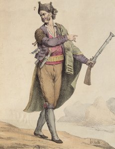 Cádizin alueen espanjalainen salakuljettaja, 1815, kaiverrus Langlume (1800-luku) tekijältä French School