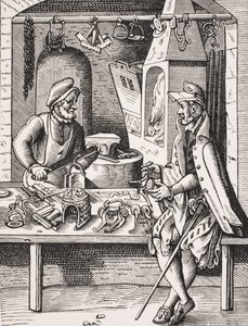 Spur Maker, jäljennös Jost Ammanin (1539-91) puupiirroksesta Paul Lacroix