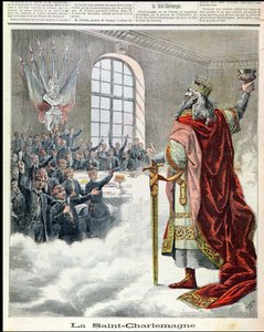 St. Charlemagne, koululaisten suojeluspyhimys, Le Petit Journal Illustre, 1892 tekijältä French School