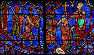 St Thomas Becket rukoilee ennen kuin kolme ritaria murhaavat hänet (w18) tekijältä French School