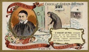 St Vincent de Paul, ranskalainen pappi (chromolitho) tekijältä French School