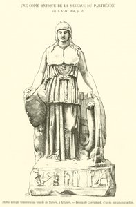 Patsas antiikkikonservaattori au temple de Thesee, Athenes (kaiverrus) tekijältä French School