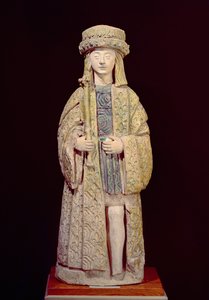 St. Louisin patsas (1214-70), 1400-luvun loppu tai 1500-luvun alku (lasitettu terrakotta)