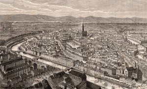 Strasbourg - Bas-Rhin, Alsace - kaiverrus V.A. Malt-Brownin kirjaan "La France illustrée: maantiede, historia, tilastohallinto". 1884 tekijältä French School