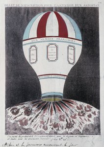 Tilauslippu aerostaatin nousuun Englantiin, deb. 1800-luvulla tekijältä French School
