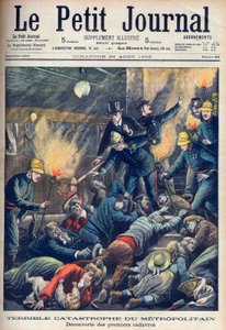 Kauhea katastrofi Pariisin metrossa, Le Petit Journalin etukansi, 23. elokuuta 1903 (kaiverrus) tekijältä French School