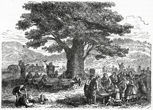 Teutonit lomalla, n.1882 (puukaiverrus) tekijältä French School