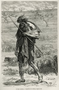 Australianpaimen, kaiverrettu D.Maillartin piirustuksen jälkeen havainnollistamaan tarinaa kuuden kuukauden ajan Australiassa, Desire Charnay, julkisen koulutuksen ministeriön lähetystyö, vuonna 1878, julkaistiin tour du mondessa, johdolla E tekijältä French School
