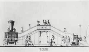 Itävallan paviljonki Exposition Universelle -näyttelyssä 1867 (litho) tekijältä French School