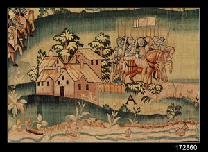 Jarnacin taistelu, kahden armeijan kohtaus 13. maaliskuuta 1569 (yksityiskohta) tekijältä French School