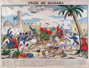 Bertrand Clauzelin komentaja ranskalaisten ripsivärien sieppaus vuonna 1835 tekijältä French School