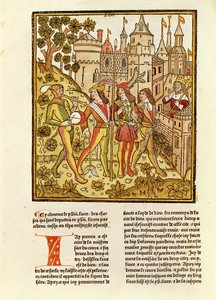 Jumalan kaupunki ja tämän vuosisadan kaupunki, La Cite de Dieu, 1486-87 (ksylografi) tekijältä French School