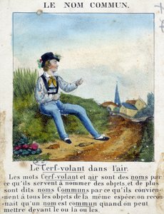 Yleisnimi (lapsi pitelee leijaa) - "" Kielioppi kuvissa"" tekijältä French School