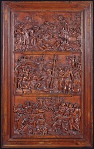 The Credo, Panel II: Laskeutuminen ristiltä, hautaus, ylösnousemus ja laskeutuminen Limboon ja taivaaseen, 1587 (puu) (katso myös 414036, 4140389)
