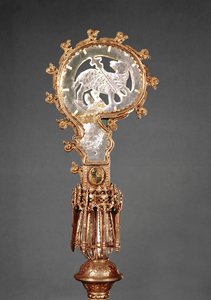 Sistercian luostarin Abbaye du Lysin luostareiden Crozier (hopea kullattu ja vuorikristalli) tekijältä French School
