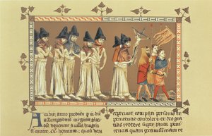 The Flagellantit Doornikissa vuonna 1349, kopio Aegidius Li Muisiksen kroniikasta. tekijältä French School