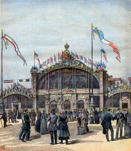 Ranskan näyttely Moskovassa (touko-lokakuu 1892) Näkymä julkisivusta. Kuvitus Le Petit Journalille tekijältä French School