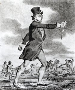 "Oikeuden ja vapauden ystävä", jakobiinien karikatyyri anti-Jacobin Society of the Sun, 1795 tekijältä French School
