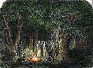 Gallit ja heidän pappinsa eli druidit (kaiverrus) 1864 tekijältä French School