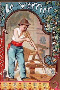 The Glassblower, n. 1899 (väri litho) tekijältä French School